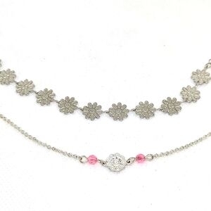 2 Bracelets 1 Vintage SAQ (Avon) 1 New Delicate Silver Tone Flowers Cottagecore